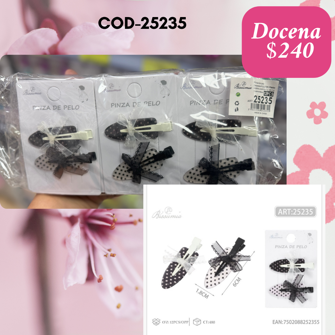 cucas dobles con listón, docena, codigo 25235