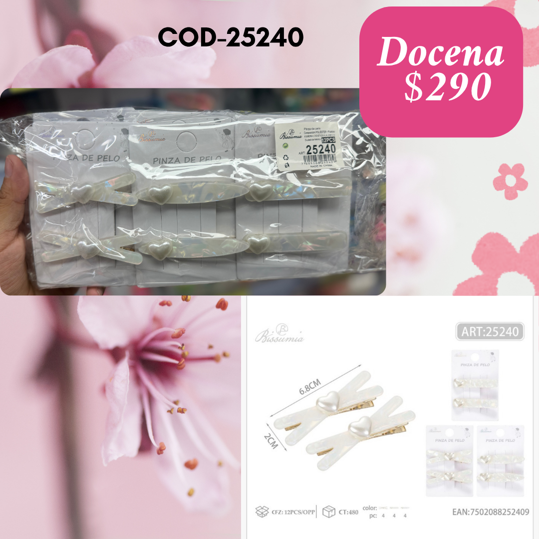 pasadores de mármol blancos en set, 12 sets, codigo 25240