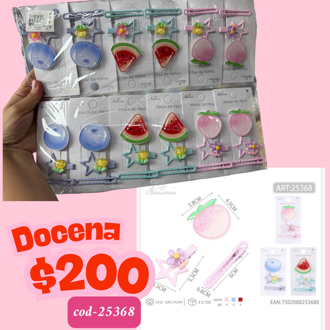 set de cucas de frutas, 12 sets, codigo 25368