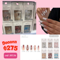 uñas con pedrería, docena, codigo 30536