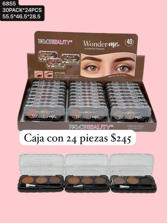 polvo para ceja, caja con 24 piezas, codigo 6855