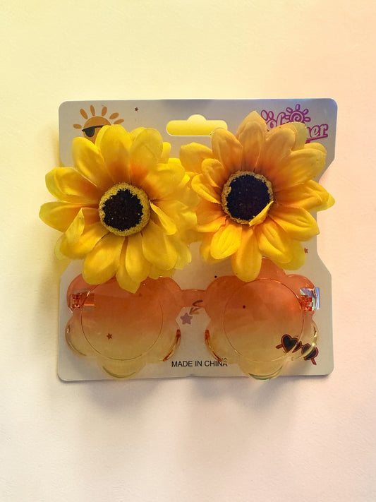 set de broches de flor y lentes, codigo a169