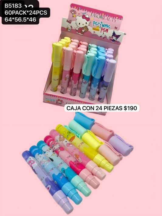 caja con 24 perfumes kitty, codigo b5183
