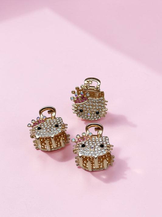 pinza de carita de  kitty minis, de metal, codigo a88bis