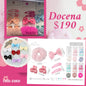 Set de moños con cuca, doña y mini pinza, docena , código 23821