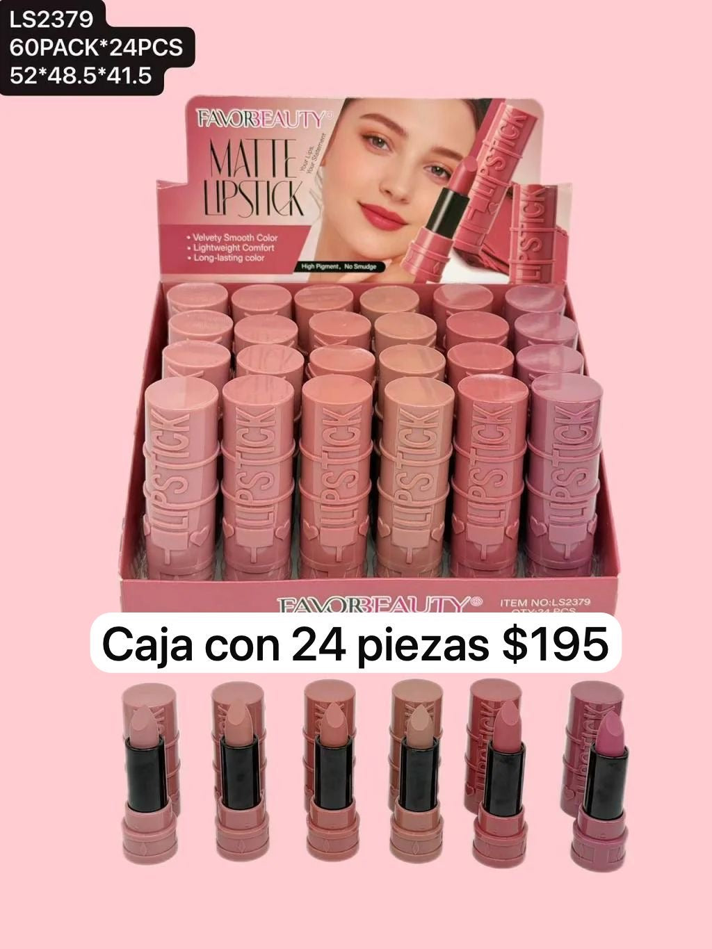 caja con 24 labiales, codigo ls2379