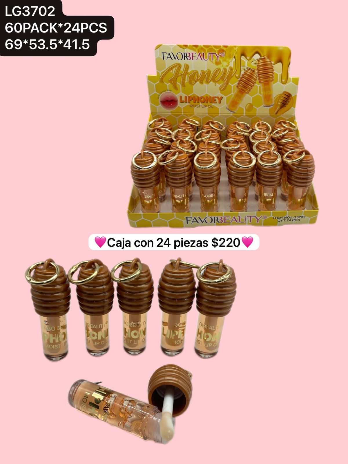 caja de 24 gloss tipo nido de abeja, codigo lg3702