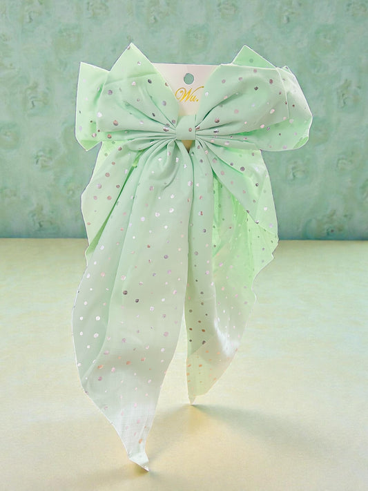 moño largo de colores con puntos dorados, codigo a80bis