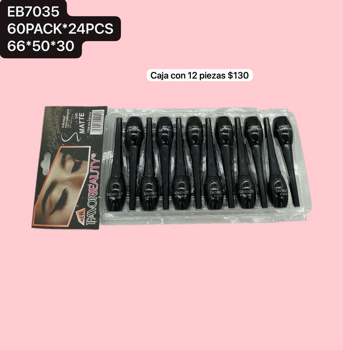 caja con 12 delineadores líquidos, codigo eb7035