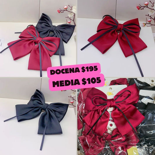 Moño negro y rojo con liston código a140bis
