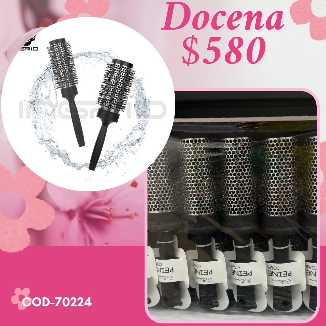 cepillo redondo para modelado, mediano, docena, codigo 70224
