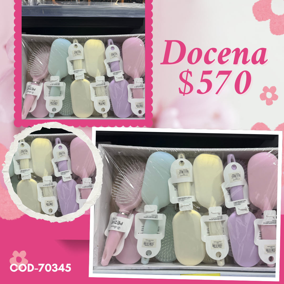 cepillo infantil de colores, brilloso, docena, codigo 70345