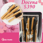 cepillos de madera docena, codigo 70492