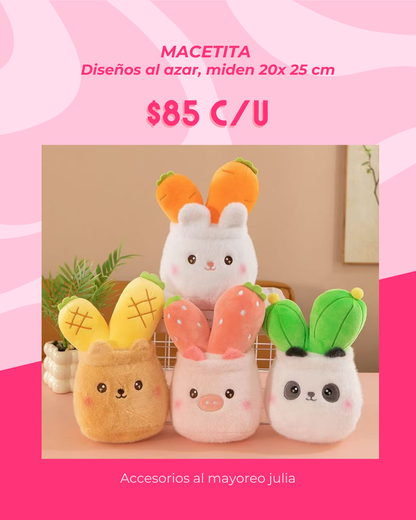 Peluche de macetas, diseño al azar