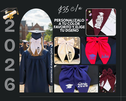 Moño de graduacion para personalizar, elige el color que tu deseas al final de tu compra en las notas de tu pedido.