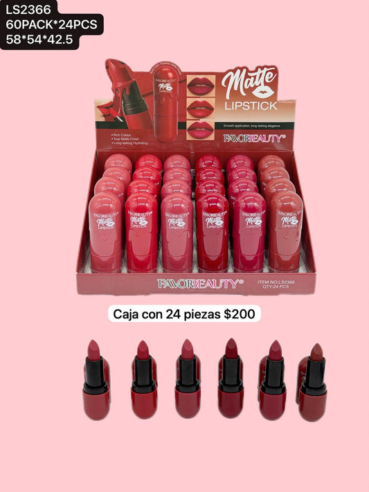 Caja con 24 labiales, codigo LS2366