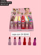 labial con diseños 3d de postres, caja con 24 piezas, codigo ls2448