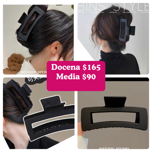 Pinza rectángulo negra, código A301BIS