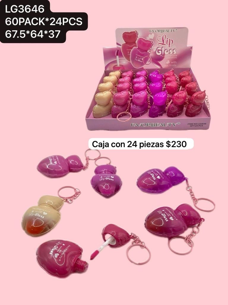 caja con 24 gloss, codigo lg3646