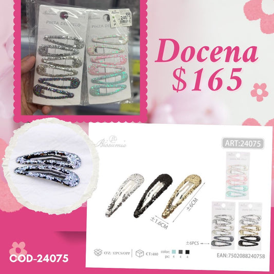 cucas con diamantina en set,  12 set, codigo 24075