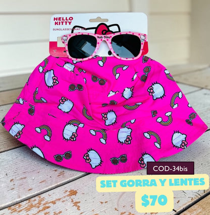 Gorra con lentes kitty, código a34bis