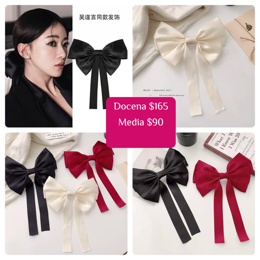 Moño satin, en 3 colores surtidos, código A105BISBIS