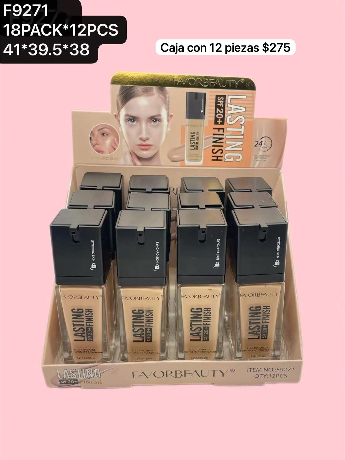 caja de 14 maquillajes con protector solar, codigo f9271