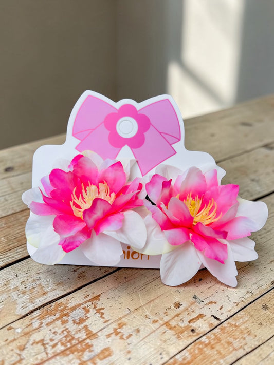 pasador doble de flores, de colores, codigo a173bis