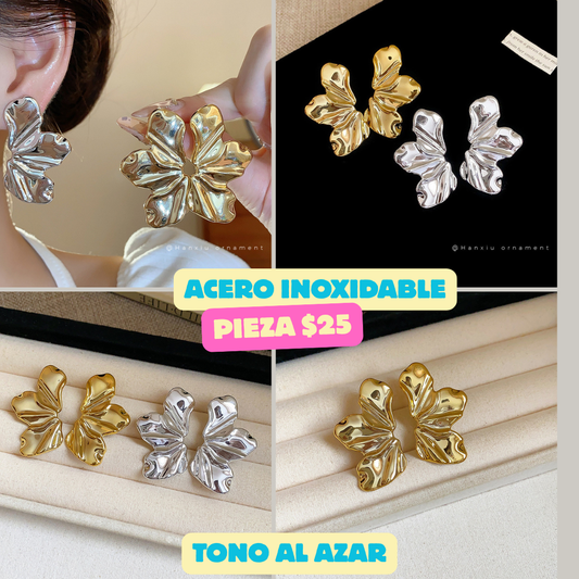 arete tipo hoja, de acero inoxidable, color al azar, codigo a706