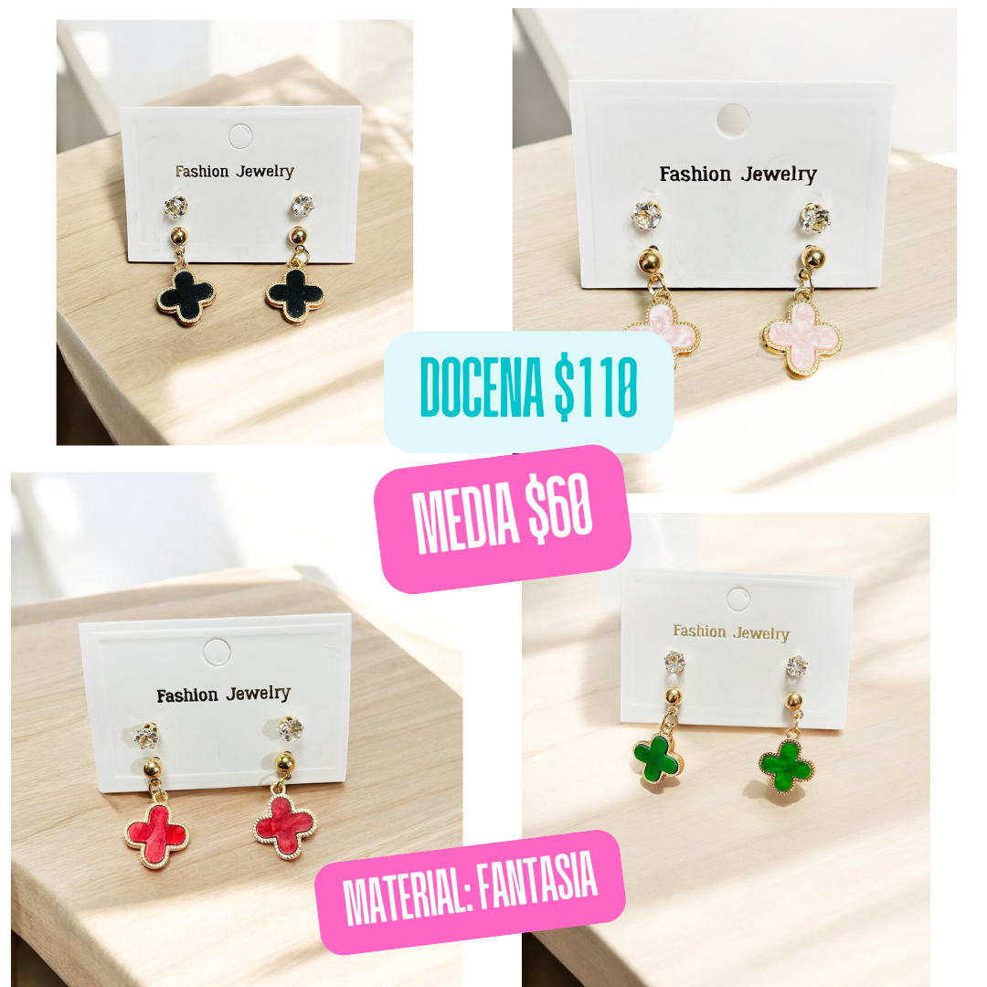 Arete fantasia de flor, codigo a152