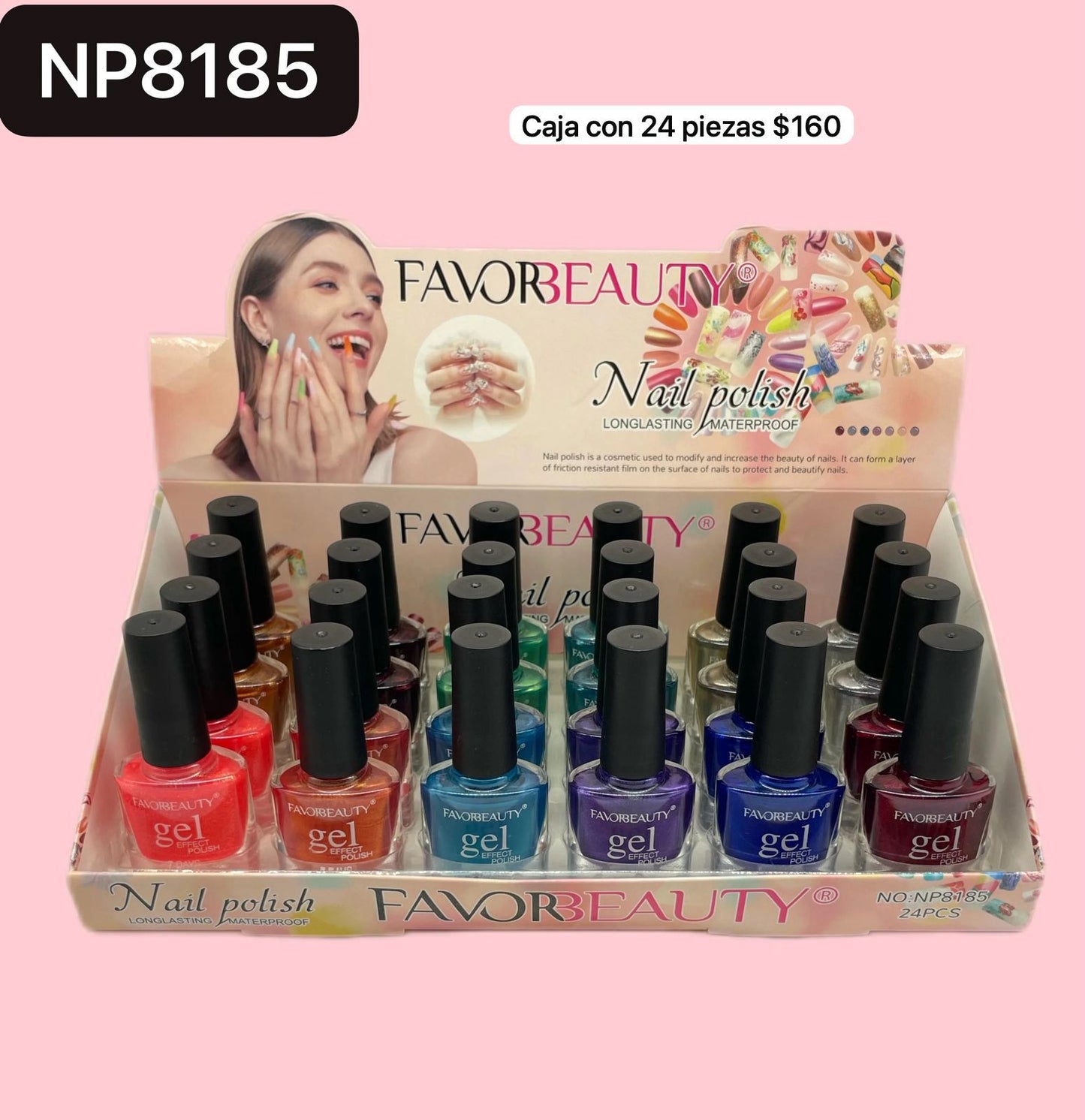 caja con 24 labiales de colores, codigo np8185
