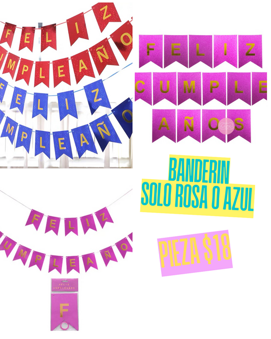 banderín feliz cumpleaños, codigo a822 a71