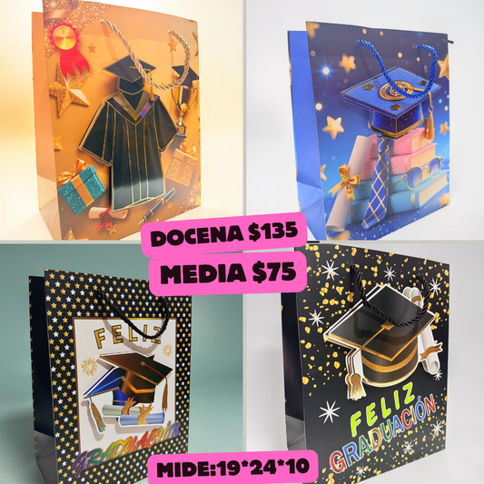 bolsa de graduacion, media 19*24*10 cm, codigo a904