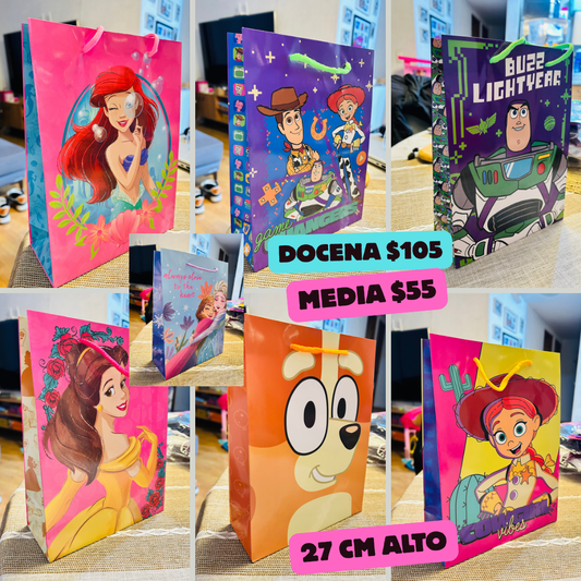Bolsa de regalo chica de personajes, codigo a712