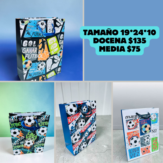 Bolsa de regalo fútbol, 19*24*10 cm código a902