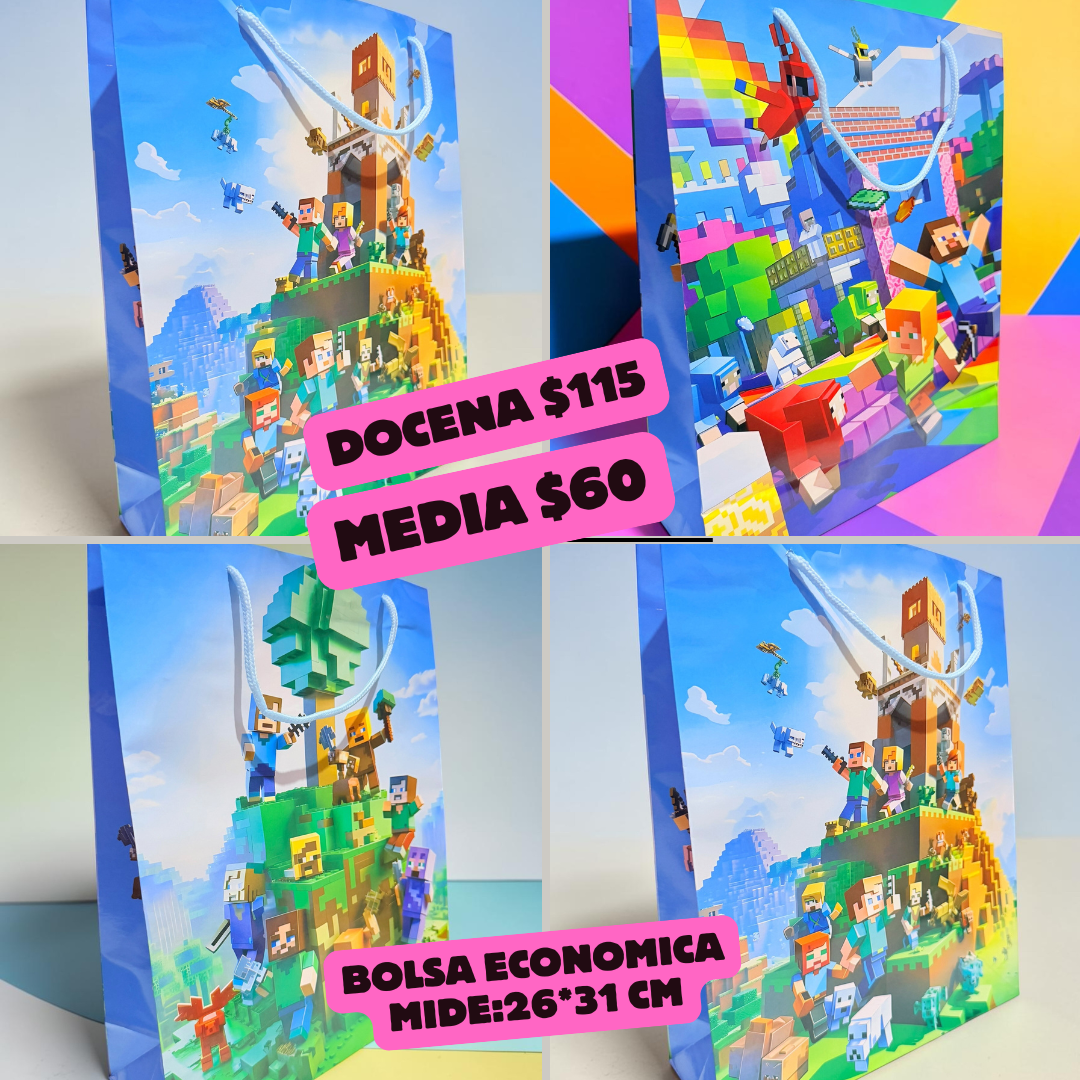 Bolsa de regalo Minecraft, medida, 26*31 cm, codigo a914