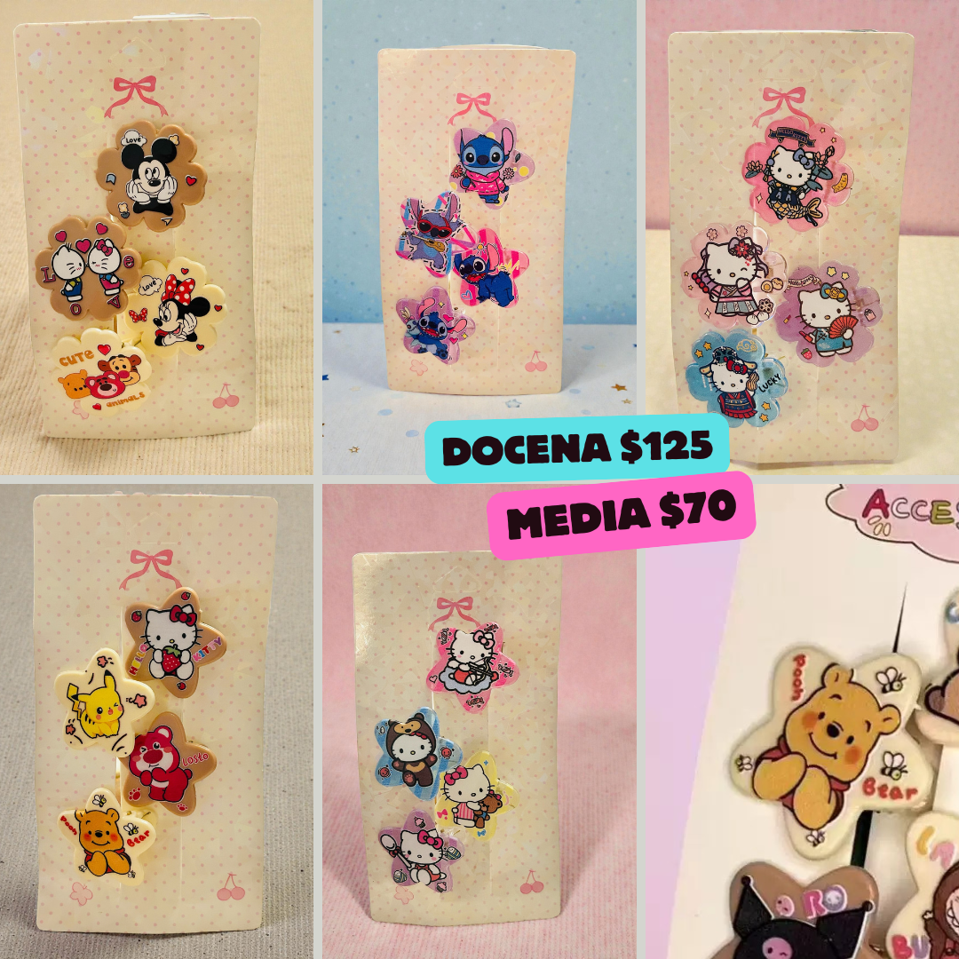 set de pasadores de personajes, codigo a188