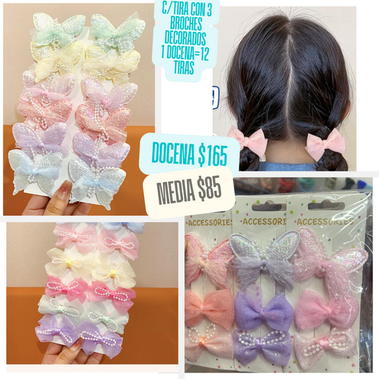 broches mariposa con moño codigo a111
