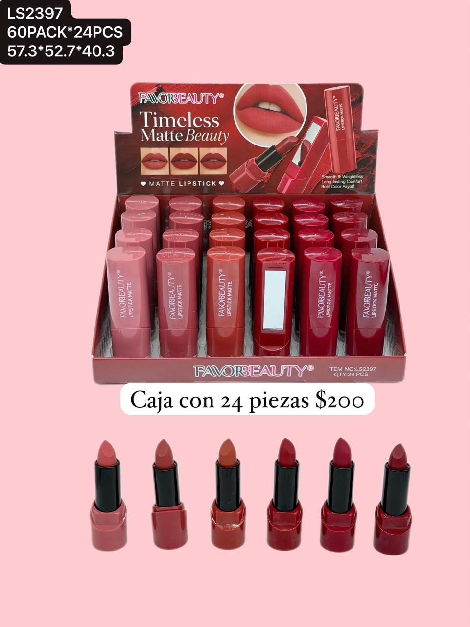 Labial, caja con 24 piezas, código LS2397