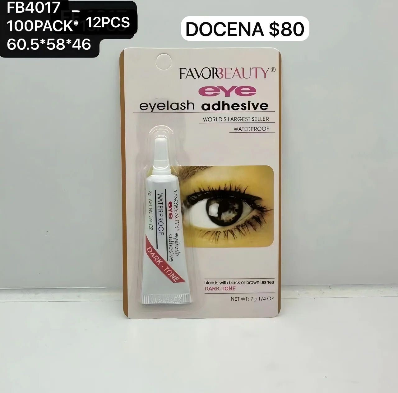 pegamento para pestañas negro, docena, codigo FB4017