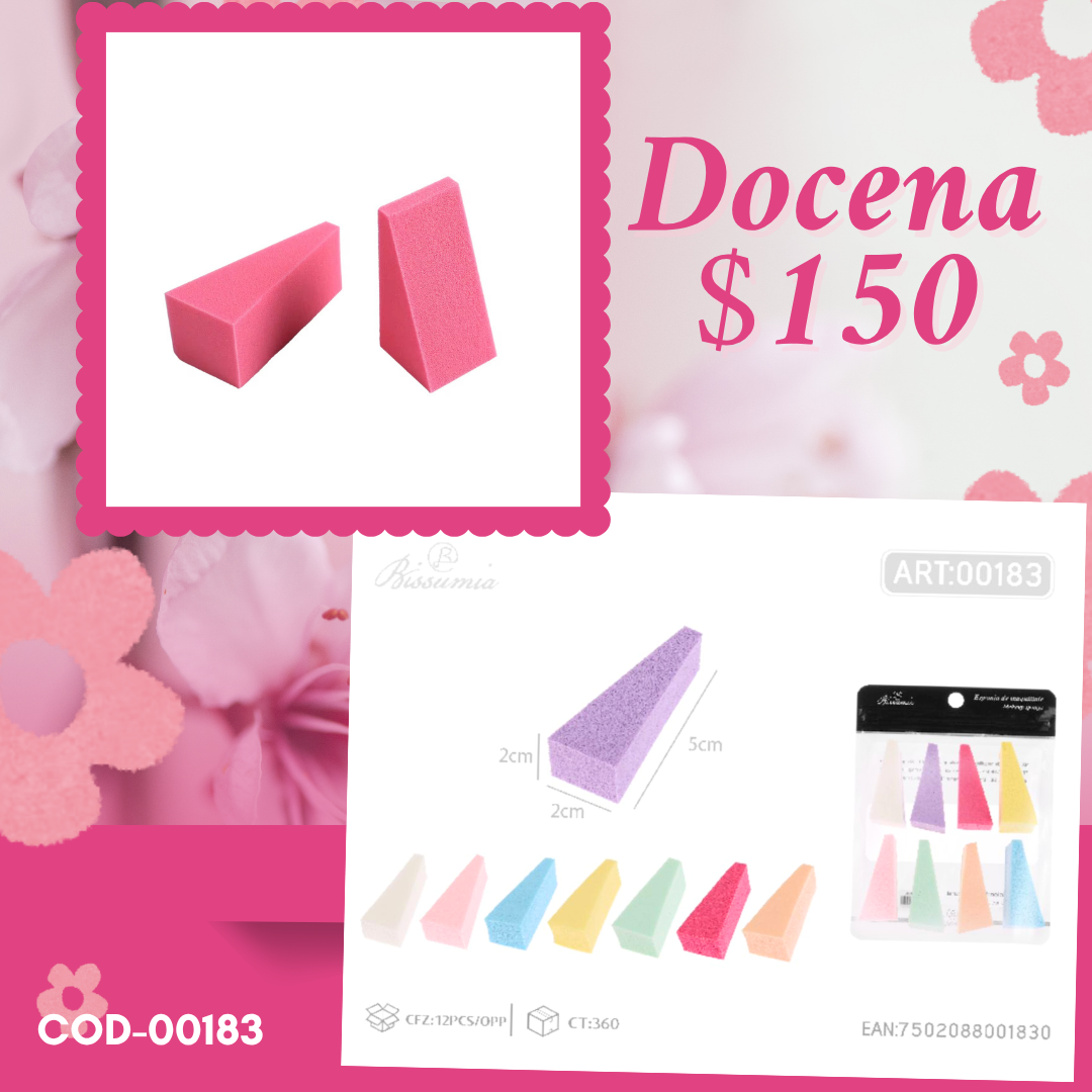 esponjas de quesitos en set de 8 piezas, 12 set, codigo 00183