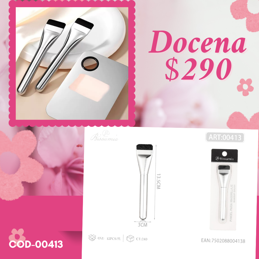 brocha para maquillaje con cerca corta, docena, codigo 00413