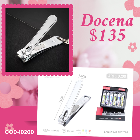 cortaúñas de 7.5 cm, docena, codigo 10200