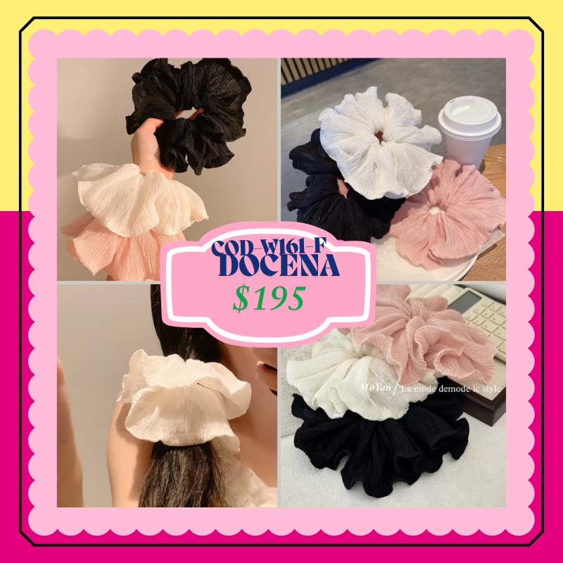 Scrunchie en 3 tonos, código W161F