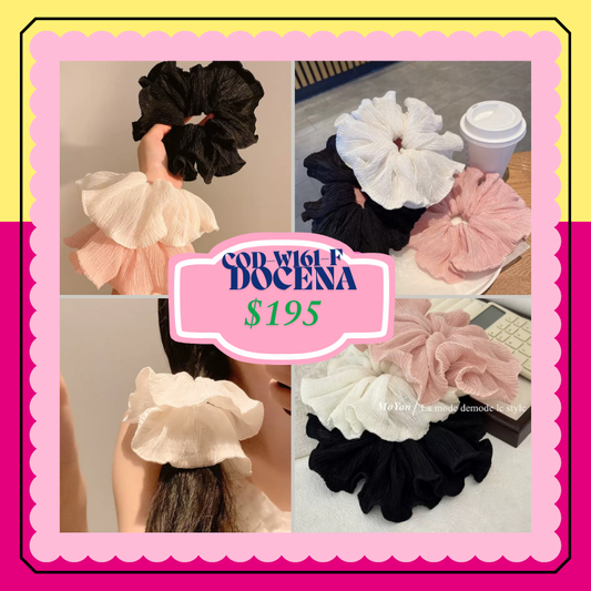 Scrunchie en 3 tonos, código W161F
