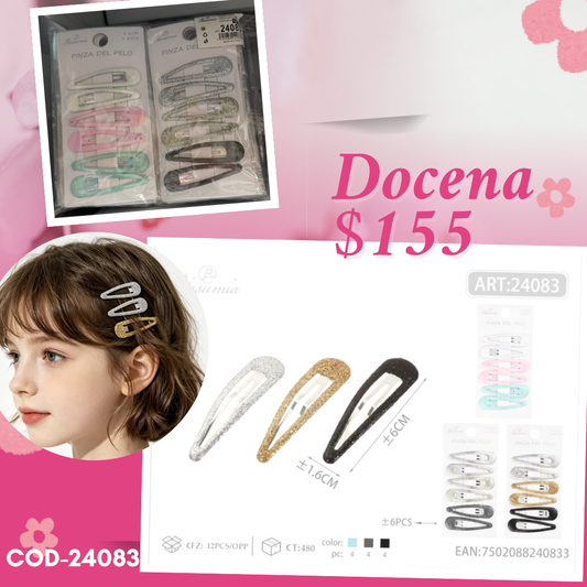 cucas metálicas en set, 12 sets, codigo 24083