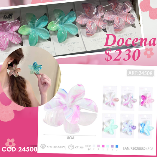 pinza hawaiana tipo mármol de colors, codigo 24508