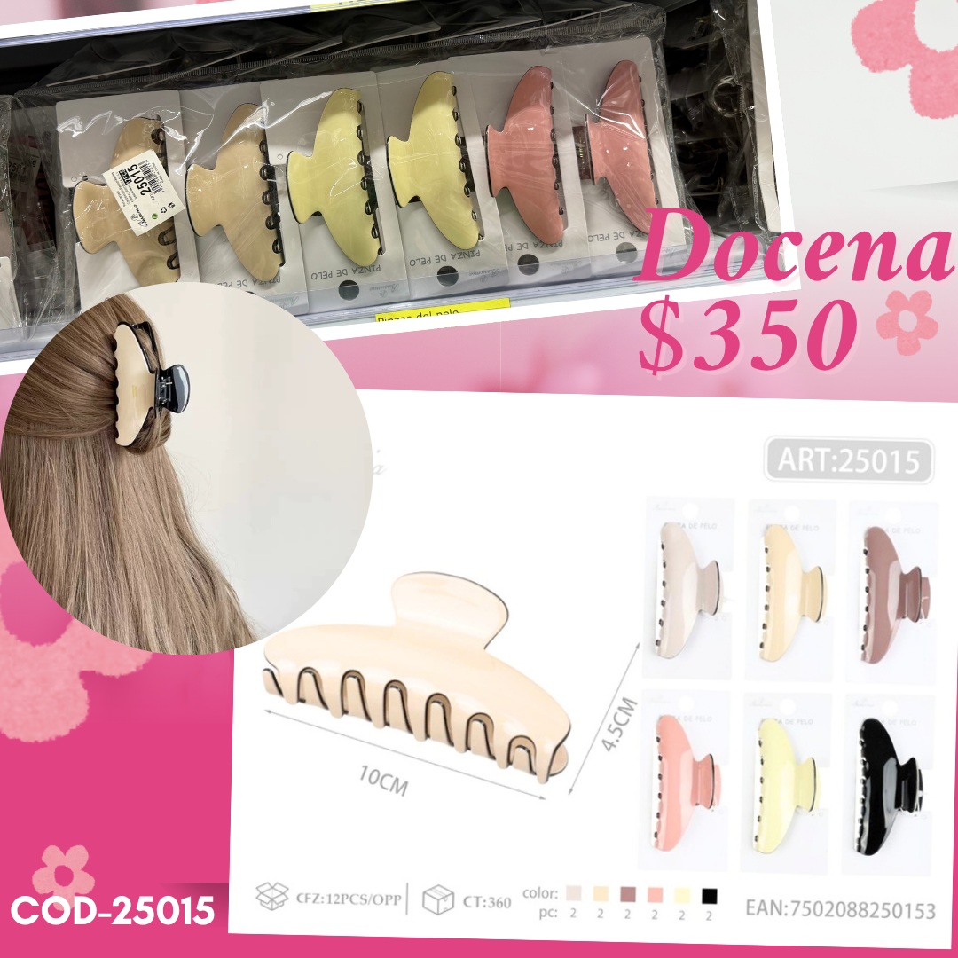 pinza de media luna con orilla, docena, codigo 25015
