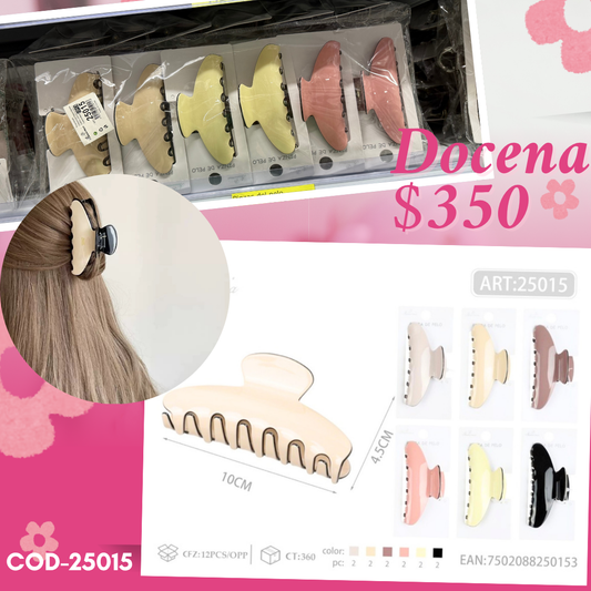 pinza de media luna con orilla, docena, codigo 25015