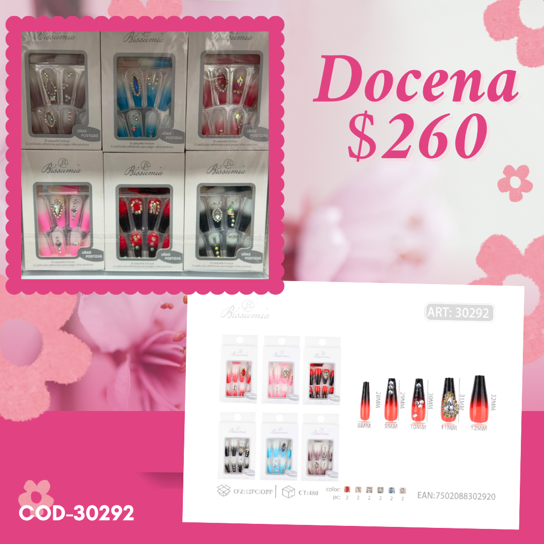 ulas degradadas con pedrería, docena, codigo 30292